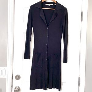 Max Studio black ribbed bodycon long sleeve dress